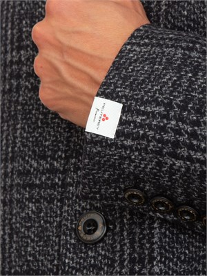 Cappotto grigio Peuterey in panno check con pettorina staccabile in UOMO