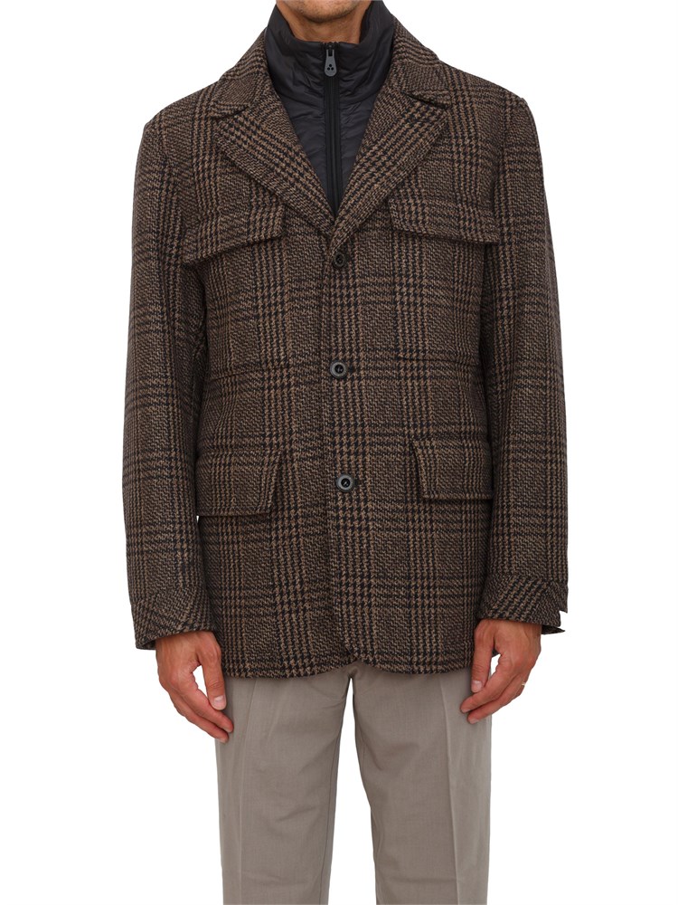 Cappotto in panno check Peuterey con pettorina staccabile