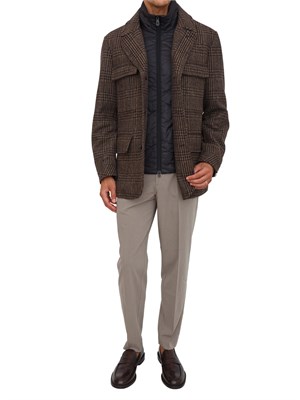 Cappotto in panno check Peuterey con pettorina staccabile in UOMO