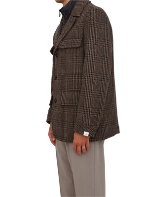 Cappotto in panno check Peuterey con pettorina staccabile in UOMO