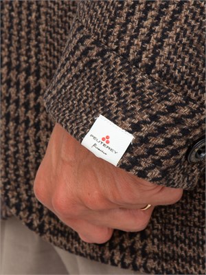 Cappotto in panno check Peuterey con pettorina staccabile in UOMO