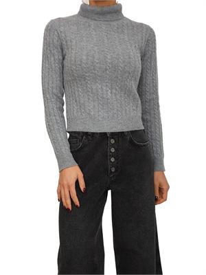 Maglia cropped donna Fracomina in cashmere e lana grigia in DONNA