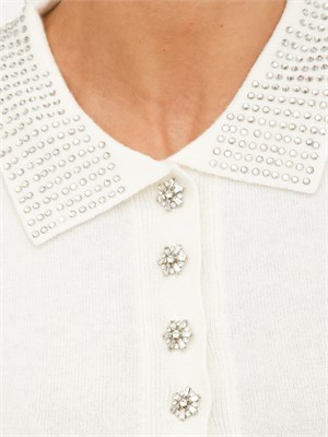 Maglia polo Fracomina in cashmere e lana bianca in DONNA