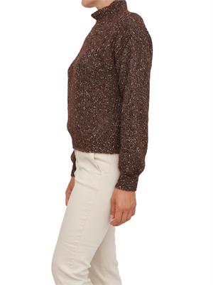 Maglia Marella in mohair e alpaca marrone melange in DONNA