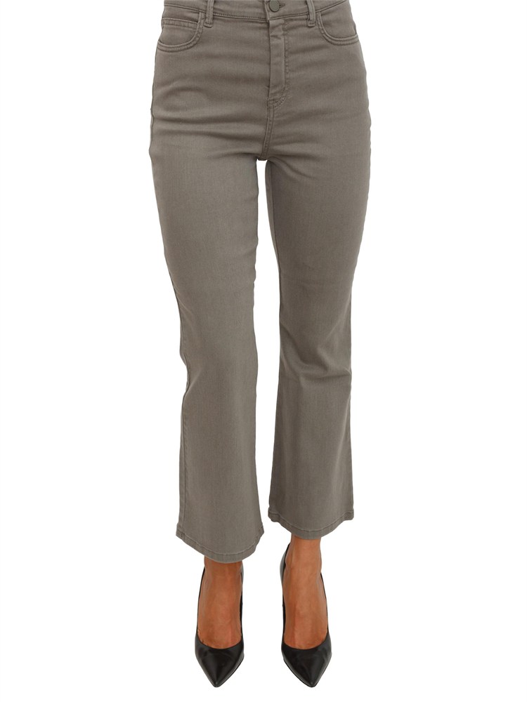 Jeans Marella flare cropped in bull stretch grigio