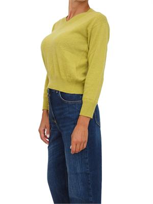 Maglia Emme Marella in misto viscosa verde con scollo V in DONNA
