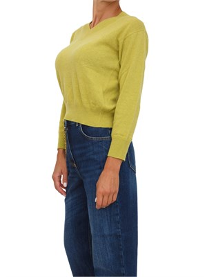 Maglia Emme Marella in misto viscosa verde con scollo V in DONNA