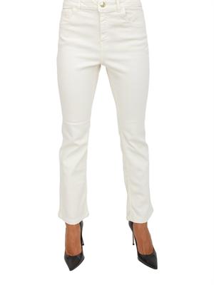 Pantaloni Emme Marella modello flare in cotone bianco in DONNA