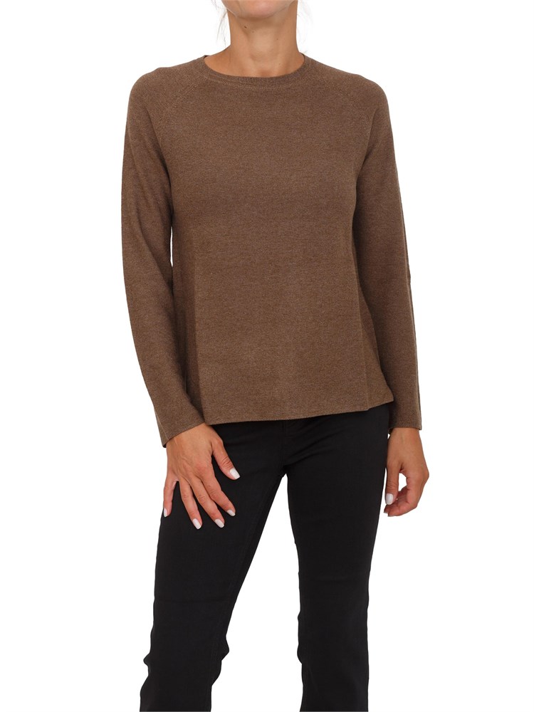 Maglia Emme Marella in misto lana marrone con leggeri inserti lurex