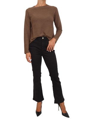 Maglia Emme Marella in misto lana marrone con leggeri inserti lurex in DONNA