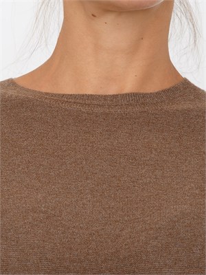 Maglia Emme Marella in misto lana marrone con leggeri inserti lurex in DONNA