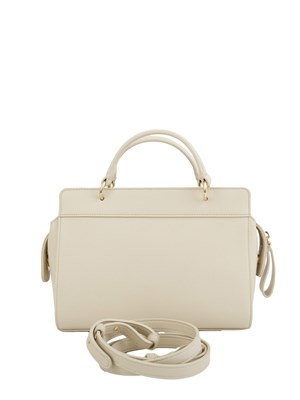 Borsa a mano Armani Exchange in ecopelle beige con tracolla removibile in DONNA