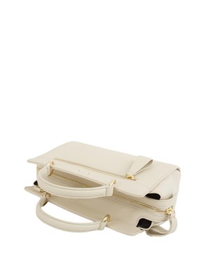 Borsa a mano Armani Exchange in ecopelle beige con tracolla removibile in DONNA