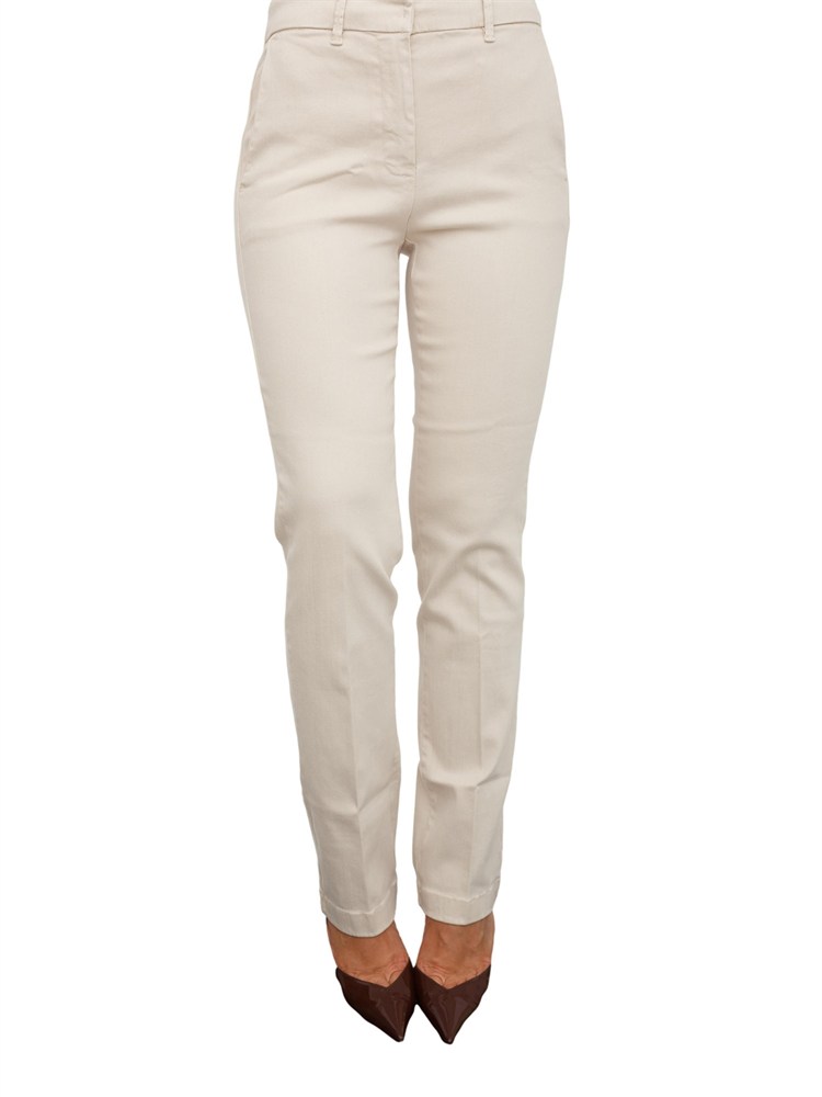 Pantaloni Marella taglio dritto in bull stretch beige