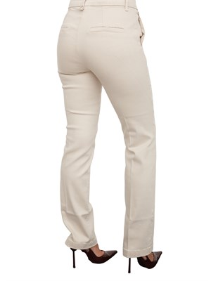 Pantaloni Marella taglio dritto in bull stretch beige in DONNA