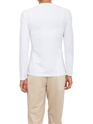 T-shirt donna Armani Exchange in jersey di cotone bianco con logo strass oro in DONNA