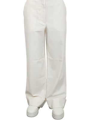 Pantalone donna Armani Exchange in misto viscosa avorio con risvolti in DONNA