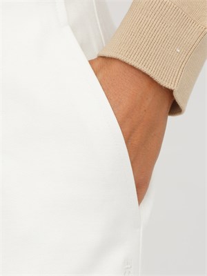 Pantalone donna Armani Exchange in misto viscosa avorio con risvolti in DONNA