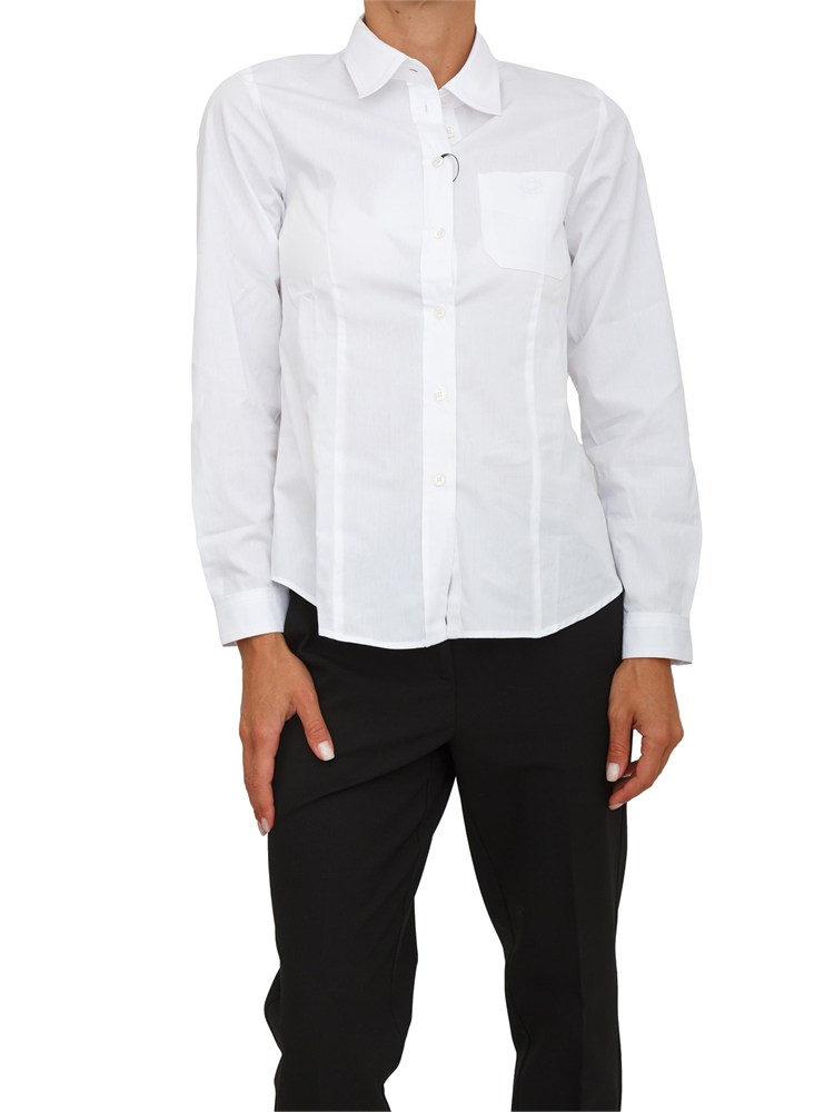 Camicia Marella in popeline di puro cotone bianco con taschino