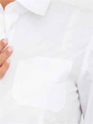 Camicia Marella in popeline di puro cotone bianco con taschino in DONNA