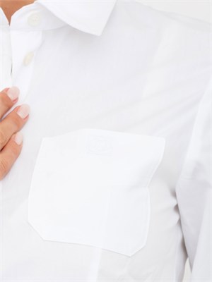 Camicia Marella in popeline di puro cotone bianco con taschino in DONNA