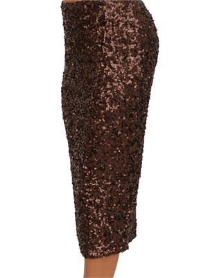 Gonna midi Marella marrone con paillettes all over in DONNA