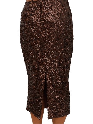 Gonna midi Marella marrone con paillettes all over in DONNA
