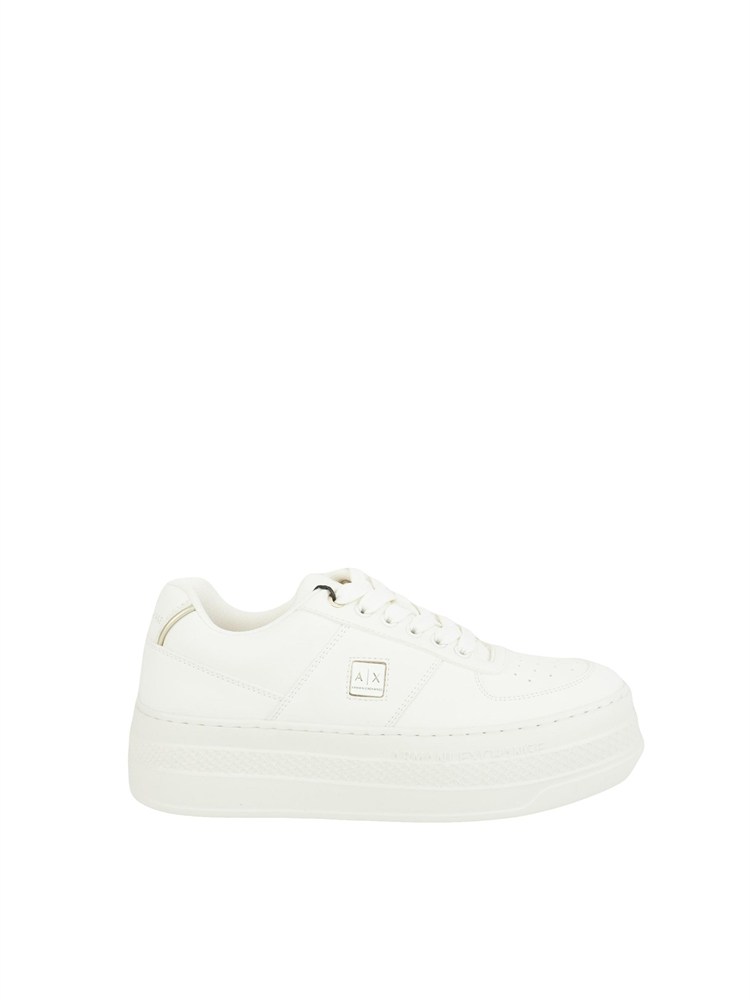 ARMANI EXCHANGE Sneakers donna Emporio Armani in ecopelle bianca con suola alta