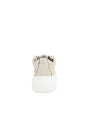 ARMANI EXCHANGE Sneakers donna Emporio Armani in pelle suede beige con suola alta in DONNA
