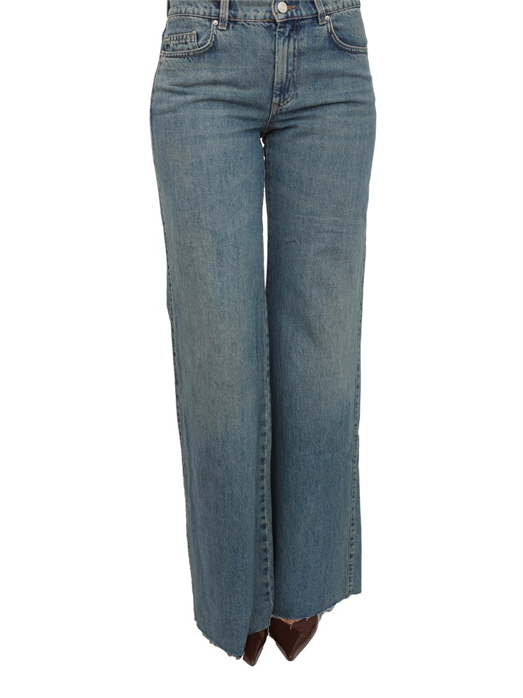 Jeans wide leg Marella a vita bassa in denim effetto used