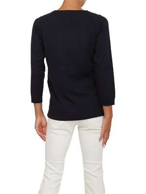 Maglia Emme Marella con maniche raglan in viscosa stretch blu in DONNA