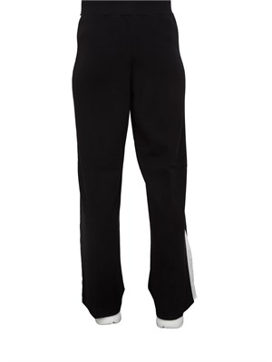 Pantaloni Elisabetta Franchi in viscosa nera con bande bianche in DONNA