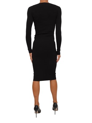 Abito Elisabetta Franchi in maglia nera a costine con taschino in DONNA