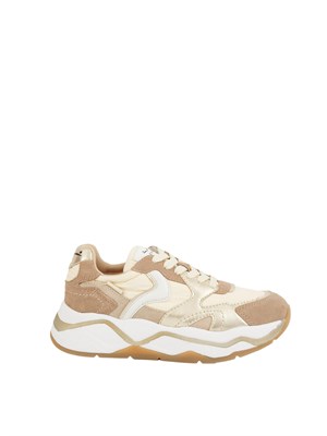 Sneakers donna Voile Blanche in suede e tessuto sintetico beige in DONNA