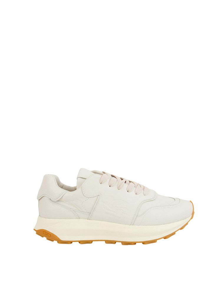 Sneakers uomo Etro in suede e tessuto jacquard Paisley bianco