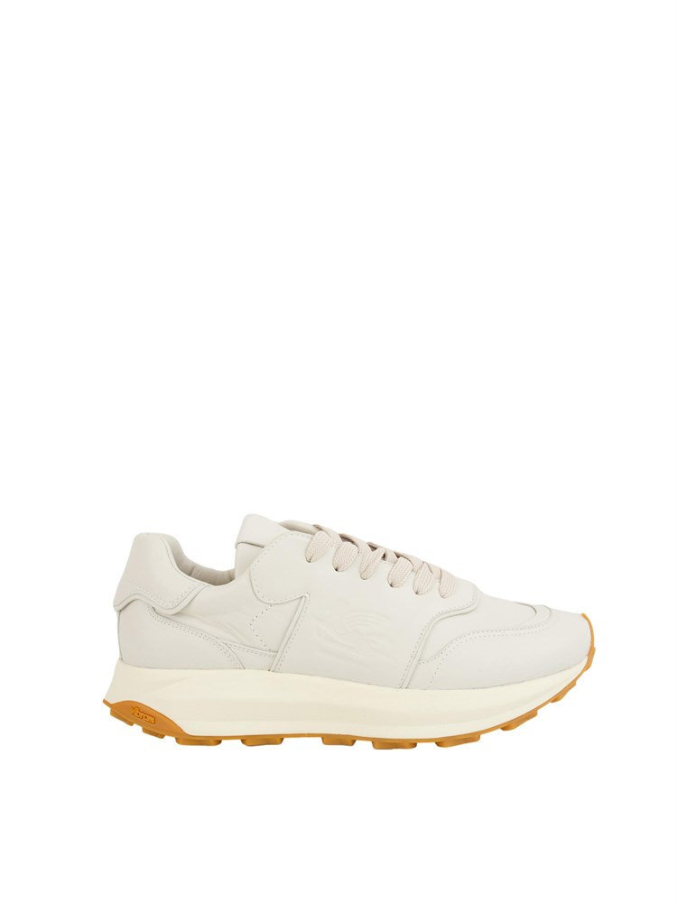 Sneakers uomo Etro in suede e tessuto jacquard Paisley bianco