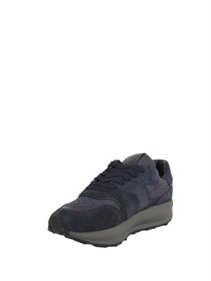 Sneakers uomo Etro in suede e tessuto jacquard Paisley blu in UOMO
