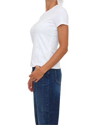 T-shirt Elisabetta Franchi in jersey di cotone bianco con ricamo logo in DONNA