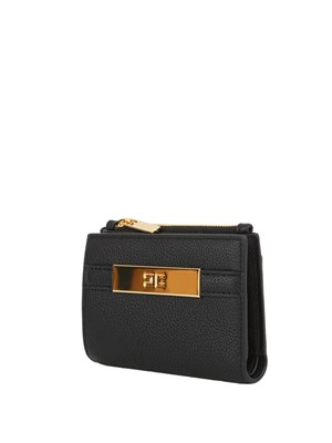 Portafoglio nero Elisabetta Franchi con placca logo in DONNA