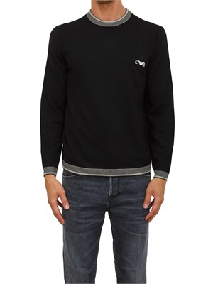 Maglia da uomo nero Emporio Armani in lana vergine in UOMO