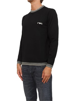 Maglia da uomo nero Emporio Armani in lana vergine in UOMO
