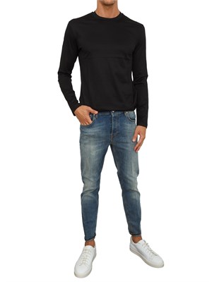 T-shirt maniche lunghe nero Emporio Armani in jersey misto lyocell ASV in UOMO