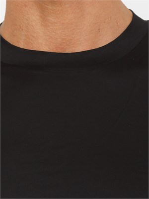 T-shirt maniche lunghe nero Emporio Armani in jersey misto lyocell ASV in UOMO