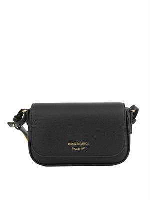 Mini bag Emporio Armani in ecopelle martellata nera in DONNA