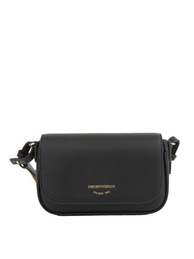 Mini bag Emporio Armani in ecopelle martellata nera