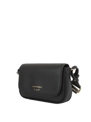 Mini bag Emporio Armani in ecopelle martellata nera in DONNA