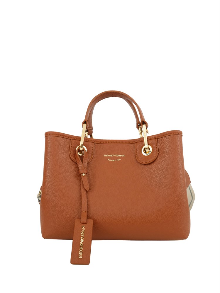 Borsa Emporio Armani in ecopelle cuoio effetto martellato