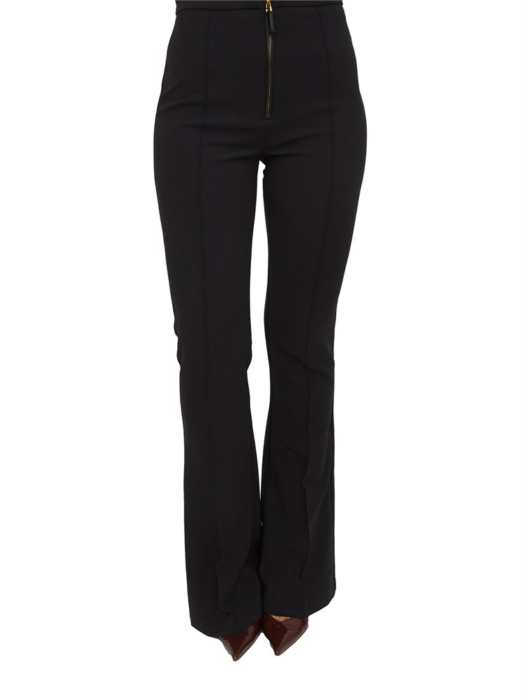 Pantaloni Elisabetta Franchi in doppio crêpe nera con zip