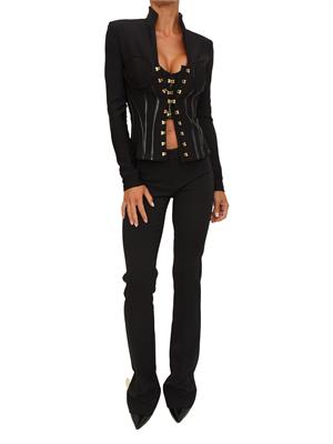 Pantaloni Elisabetta Franchi in crêpe leggero nero in DONNA