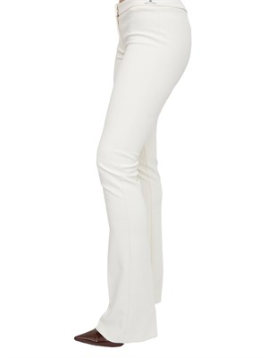 Pantaloni Elisabetta Franchi in crêpe leggero bianco latte in DONNA